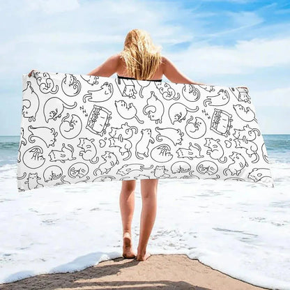 Soft Microfiber Cartoon Beach Towel