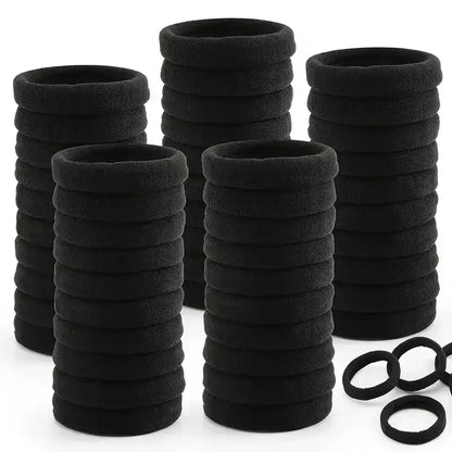 Black Hair Ties Multipack – High-Elastic Nylon Ponytail Holders