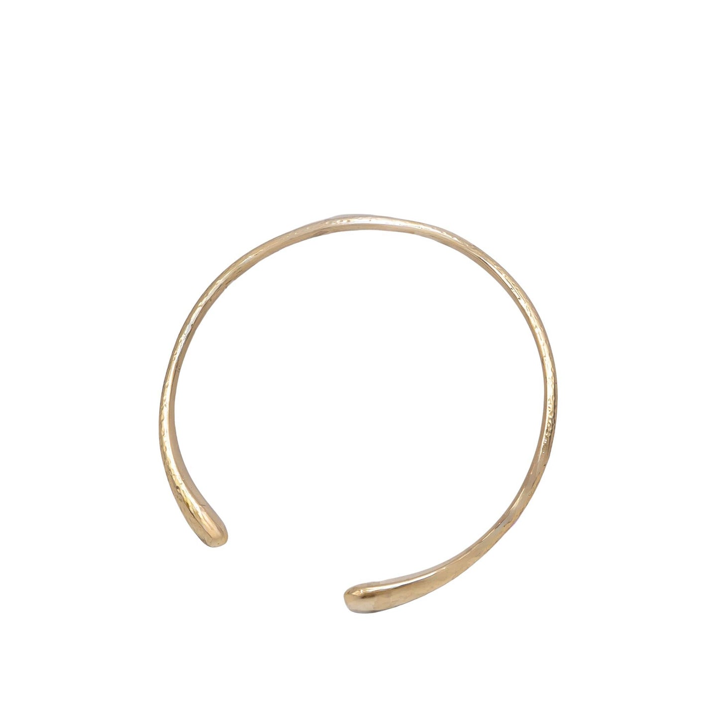 Hammered Brass Cuff Choker Teardrop Ends | Sana