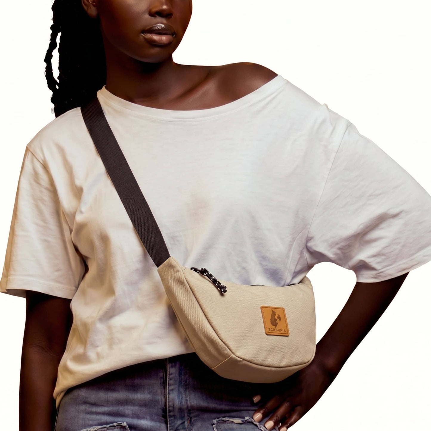 Round Mini Canvas Crossbody Shoulder Bag for Women