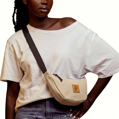 Round Mini Canvas Crossbody Shoulder Bag for Women