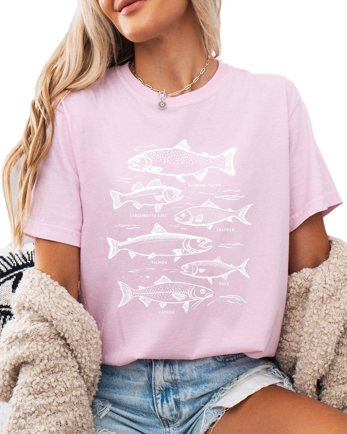 Sardines & Salmon Fish Comfort Colors T-Shirt – Nature Camping Hiking Outdoor Can Graphic Tee