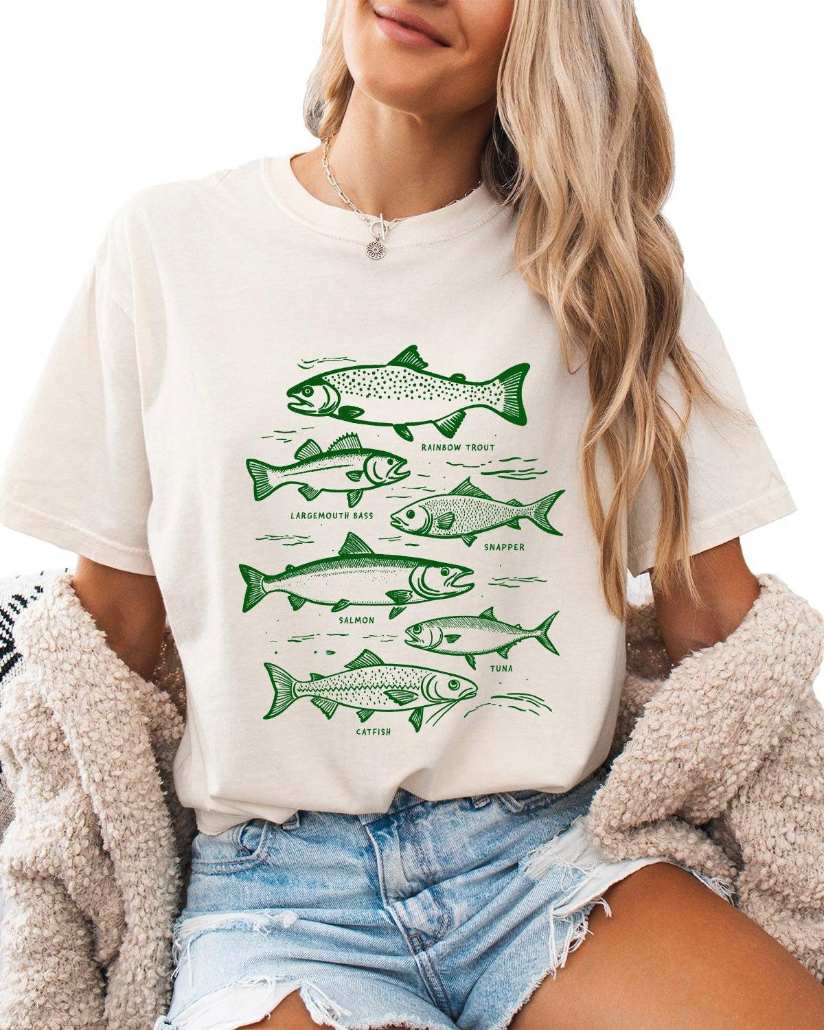 Sardines & Salmon Fish Comfort Colors T-Shirt – Nature Camping Hiking Outdoor Can Graphic Tee