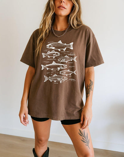 Sardines & Salmon Fish Comfort Colors T-Shirt – Nature Camping Hiking Outdoor Can Graphic Tee