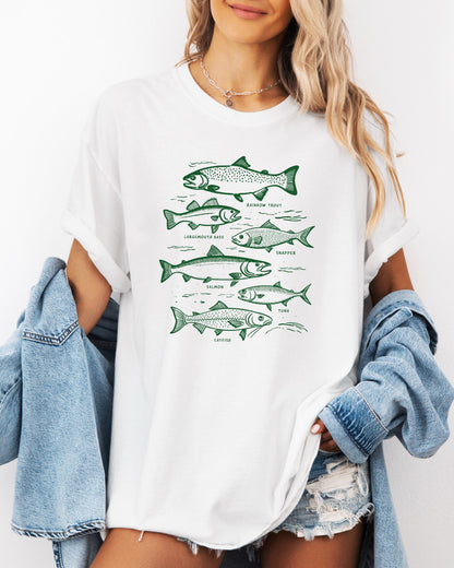 Sardines & Salmon Fish Comfort Colors T-Shirt – Nature Camping Hiking Outdoor Can Graphic Tee