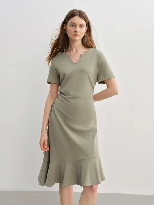 Casual Summer Flowy V-Neck Midi Dress