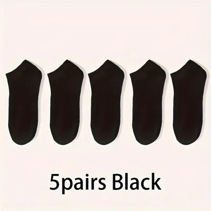 5/10-Pack Unisex Comfort-Fit Ankle Socks For All, Breathable & Lightweight - Ideal For Sports & Daily Wear