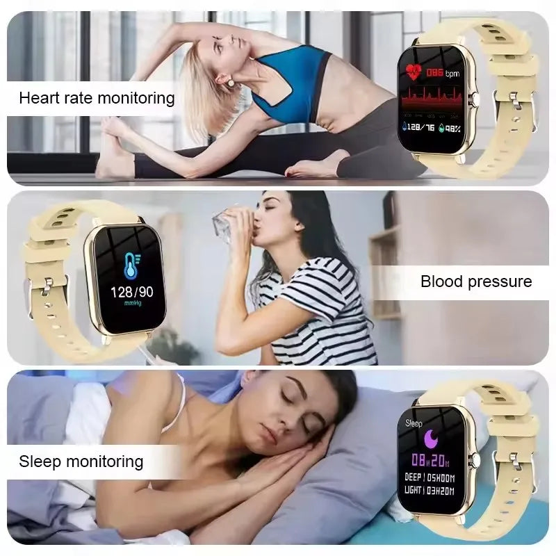 Full Touch Screen Fitness Smart Watch | Bluetooth Call, Heart Rate & Sleep Tracker