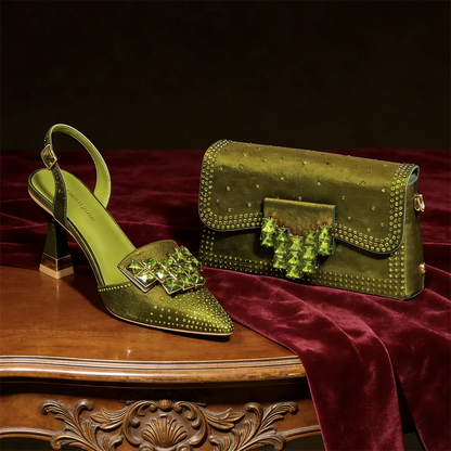 Italian Design Women's High Heels & Matching Bag Set EDS70