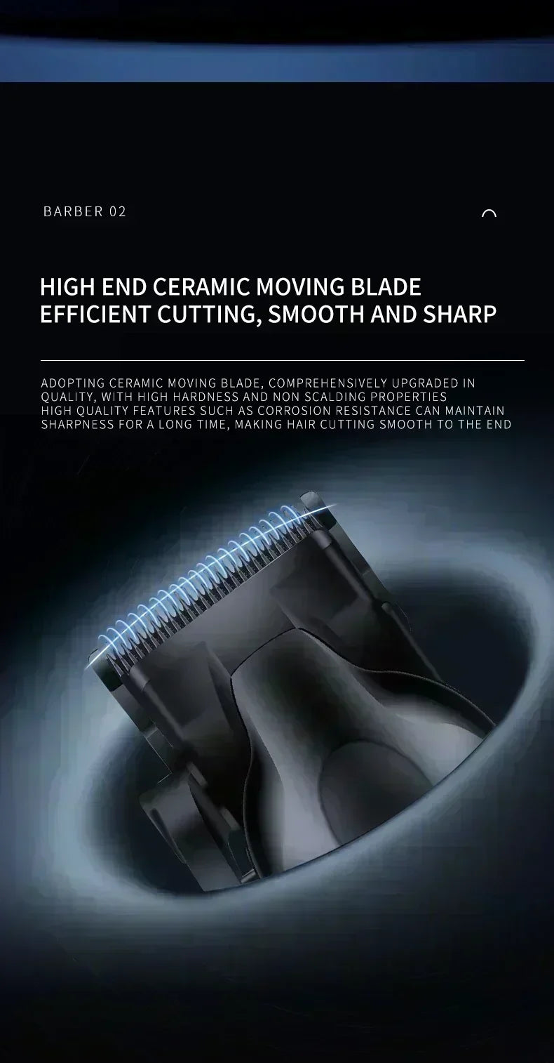 Kemei Professional Hair Clipper – LCD Display, Cordless Electric Trimmer