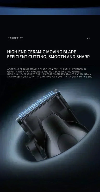 Kemei Professional Hair Clipper – LCD Display, Cordless Electric Trimmer