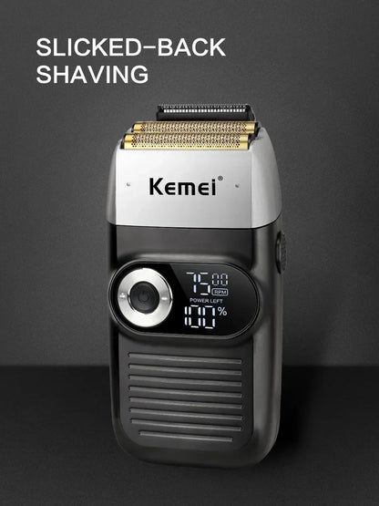Kemei Professional Hair Clipper – LCD Display, Cordless Electric Trimmer