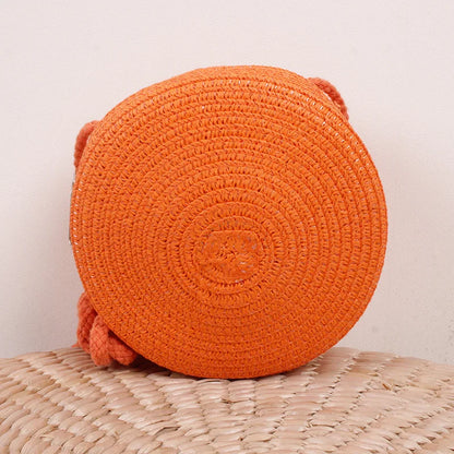 Summer Woven Straw Crossbody Bag for Women | Fashion Round Handmade Rattan Beach Small Handbag (Travel Female Shoulder Bag)
