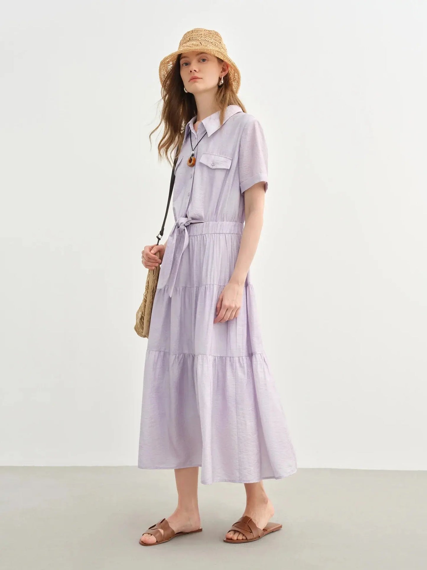 Elegant Women's Long Shirt Dress