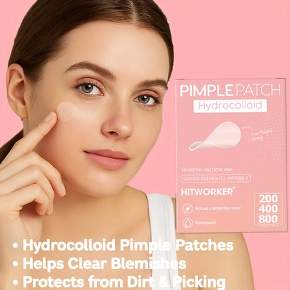 HITWORKER Hydrocolloid Acne Patches | Round Pimple Dots (200–800 pcs)