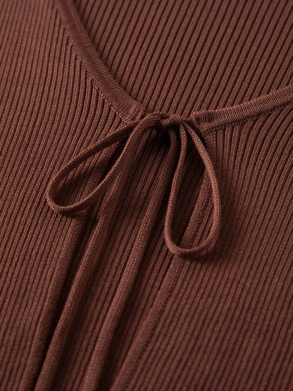 Spring Women's Sweater Tie-Waist Tencel Knit