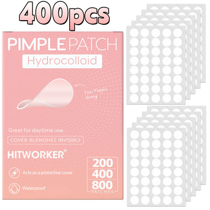 HITWORKER Hydrocolloid Acne Patches | Round Pimple Dots (200–800 pcs)