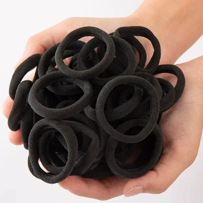 Black Hair Ties Multipack – High-Elastic Nylon Ponytail Holders
