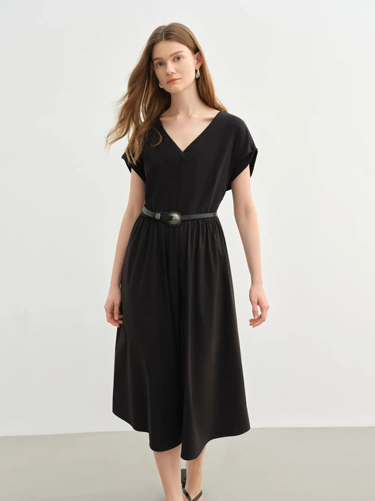 Elegant Plus Size Double-Layer Dress Summer Office Wear