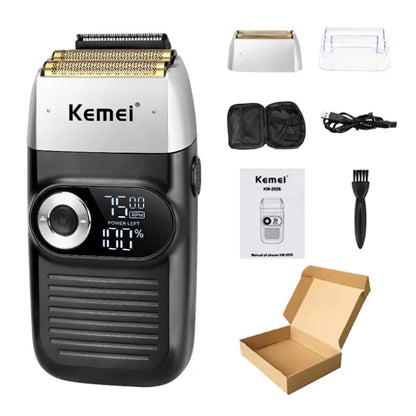 Kemei Professional Hair Clipper – LCD Display, Cordless Electric Trimmer