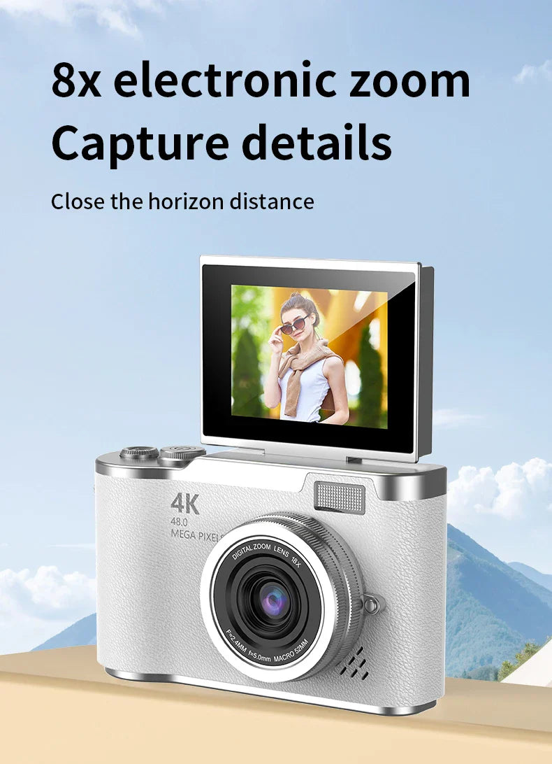 4K Digital Camera – 48MP, HD Rotating Screen, Autofocus & Beauty Mode