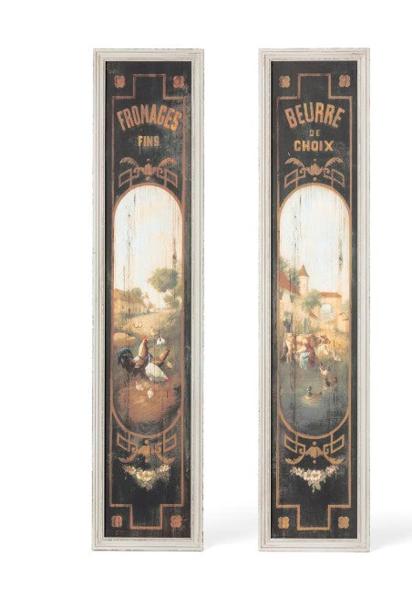 Park Hill | French Butter & Cheese Signs on Wood, Set of 2