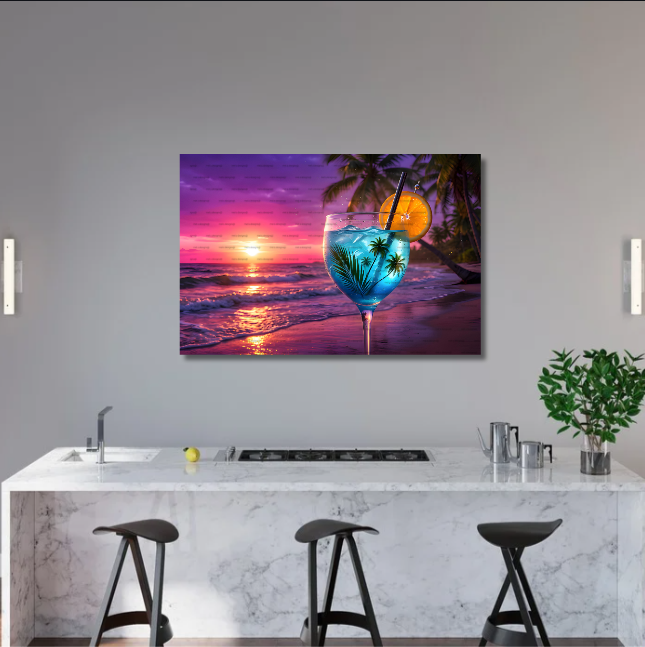 Cocktail Sunset Acrylic Wall Art