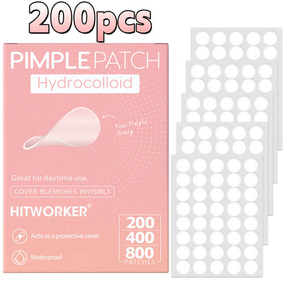 HITWORKER Hydrocolloid Acne Patches | Round Pimple Dots (200–800 pcs)