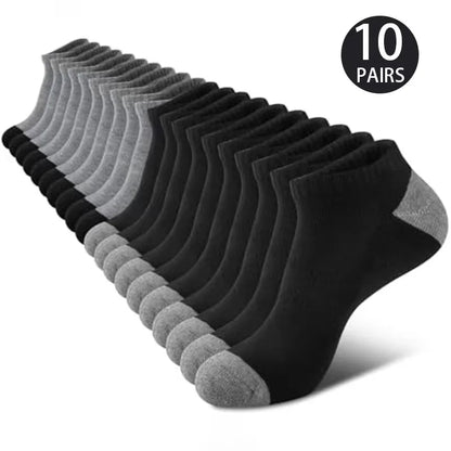 Low-Cut Breathable Socks | Sweat-Absorbing & Odor-Proof (Multi-Pack)
