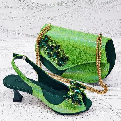 Newest Style Elegant Women High Heels And Bag Set EDS345