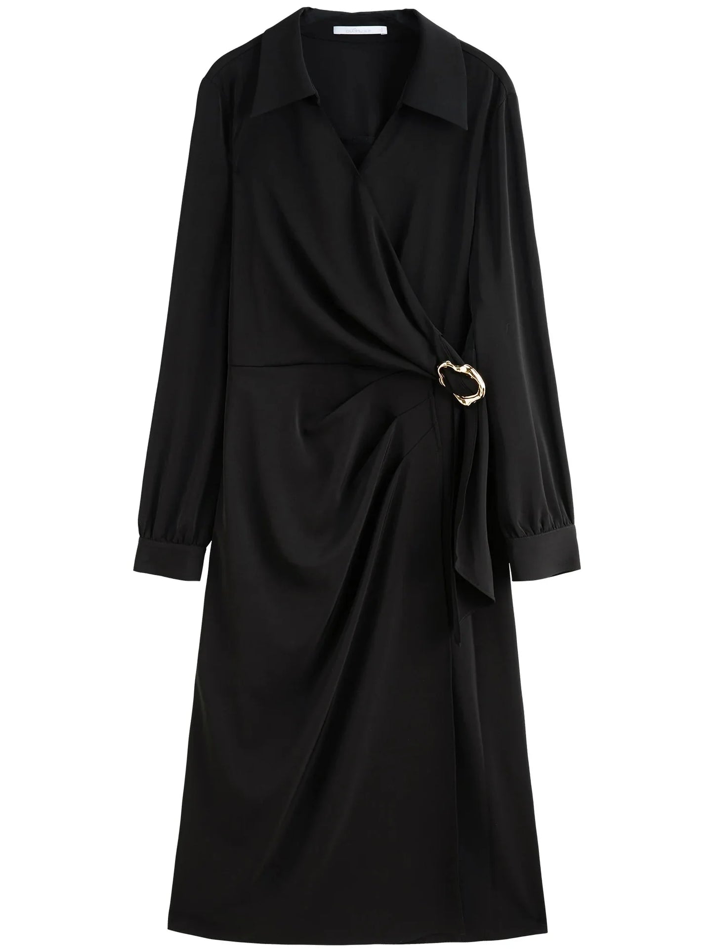 Plus Size Metal Detail Long Dress Spring Fashion