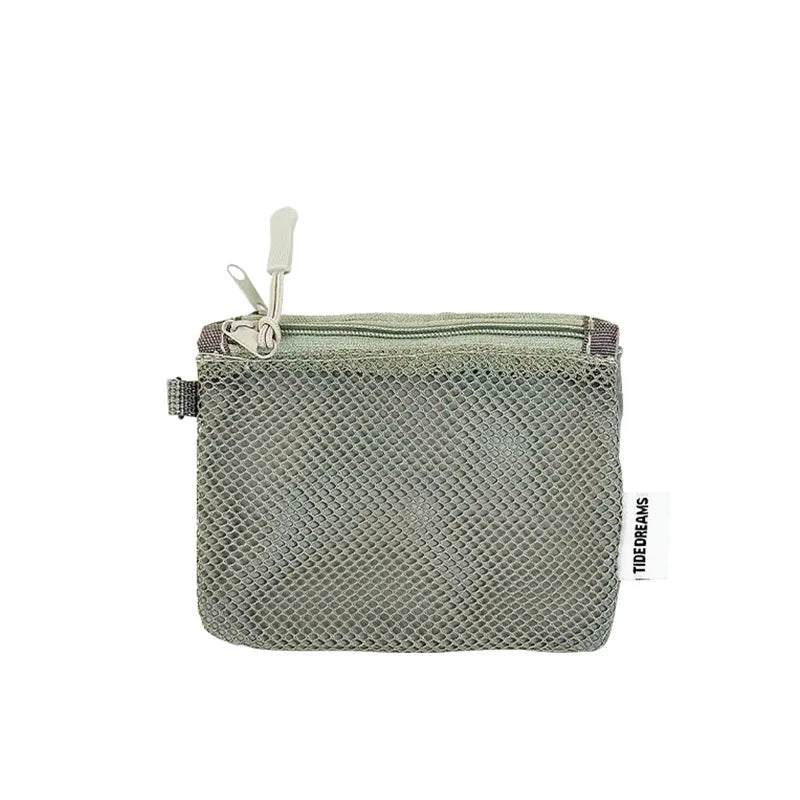 Travel Makeup Storage Bags | New Mesh Coin Purse & Simple Portable Mini Bag (Multi-purpose Square Bag Double-layer Zipper Card Holder)