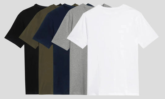 Men's 100% Cotton Solid Crew Neck T-Shirt — Casual Summer Tee