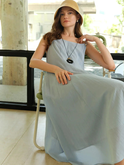 Plus Size French V-Neck Suspender Dress