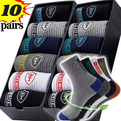 Men's Breathable Basketball Crew Socks — 5 or 10 Pairs