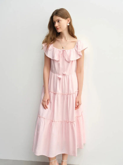 Elegant French-Style Plus Size Summer Dress