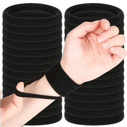 Black Hair Ties Multipack – High-Elastic Nylon Ponytail Holders