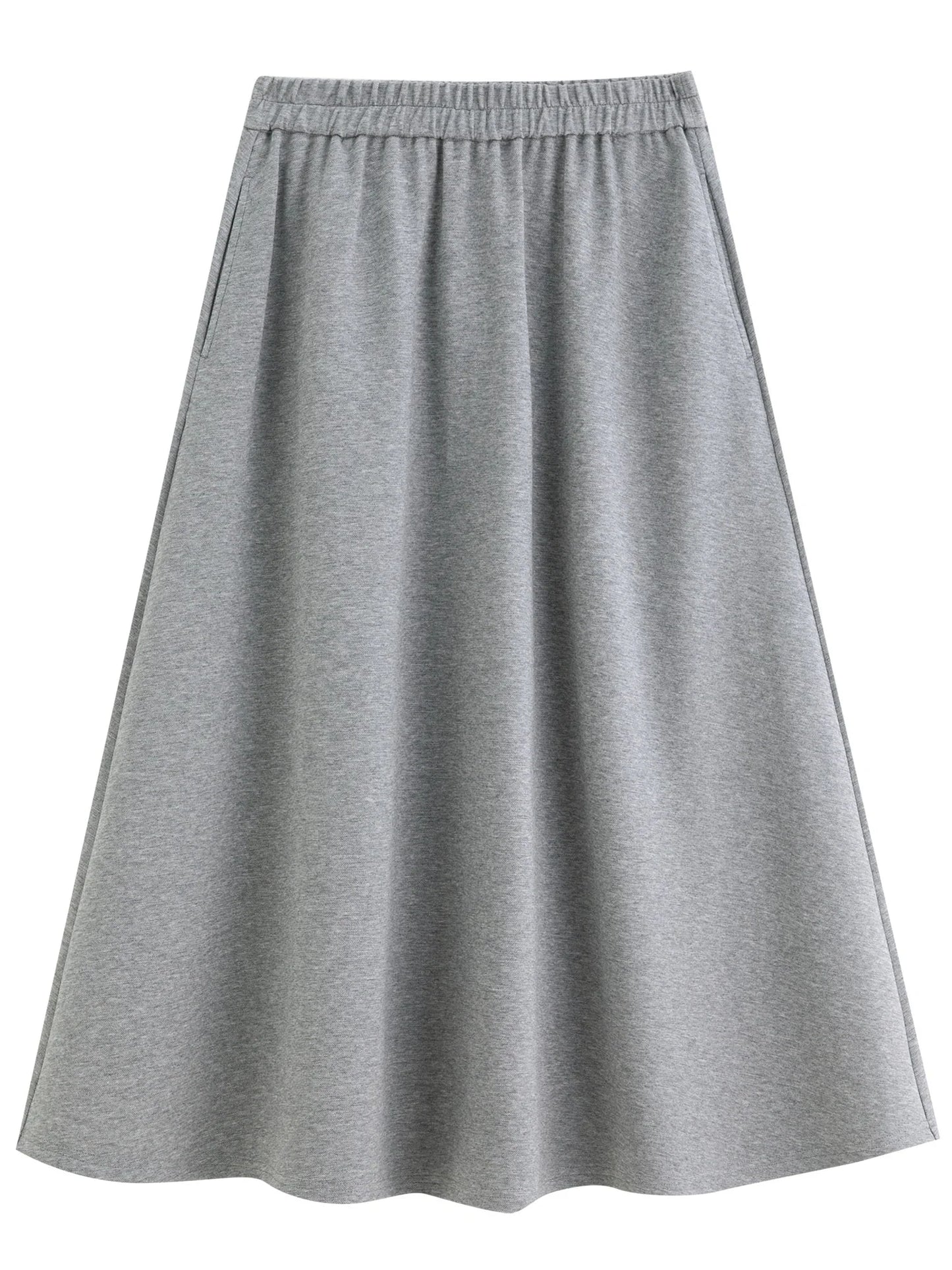 Gray Mock Two-Piece Skirt Suit Casual Short-Sleeve Set