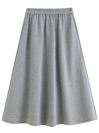 Gray Mock Two-Piece Skirt Suit Casual Short-Sleeve Set