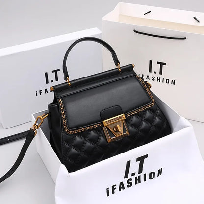 Women's Handbag New Autumn & Winter | High-End Light Luxury Diamond Grid Small Square Bag (Shoulder & Crossbody)