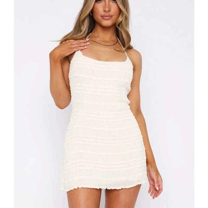 Vestido corto ajustado con espalda descubierta para mujer...