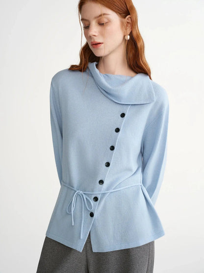 Chic Plus Size Irregular Collar Knit Sweater