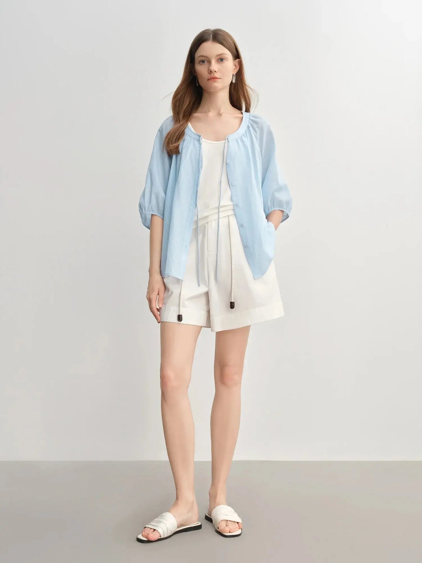 Flattering Half-Sleeve Summer Blouse