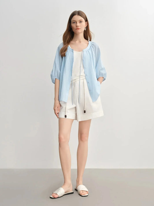 Flattering Half-Sleeve Summer Blouse
