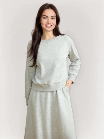 Plus Size Off-Shoulder Sweater & Skirt Set Elegant 2-Piece