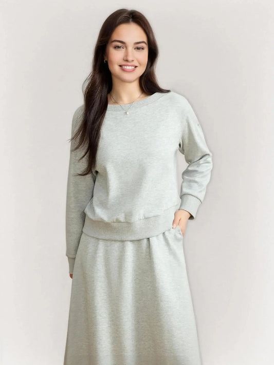 Plus Size Off-Shoulder Sweater & Skirt Set Elegant 2-Piece