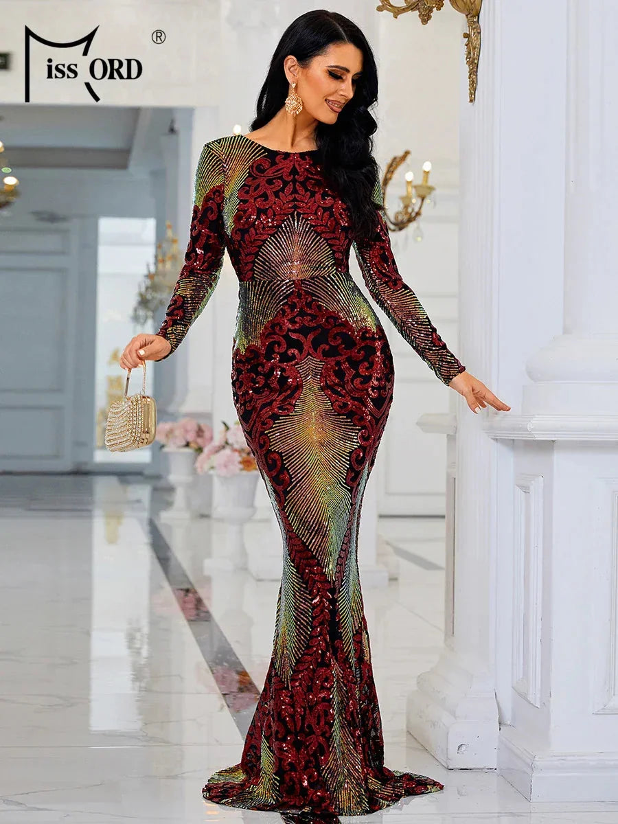 Elegant Red Evening Bodycon Dress