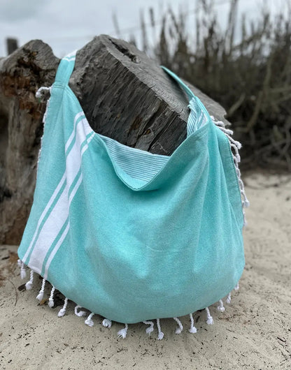 Solid 3‑in‑1 Turkish Cotton Beach Bag