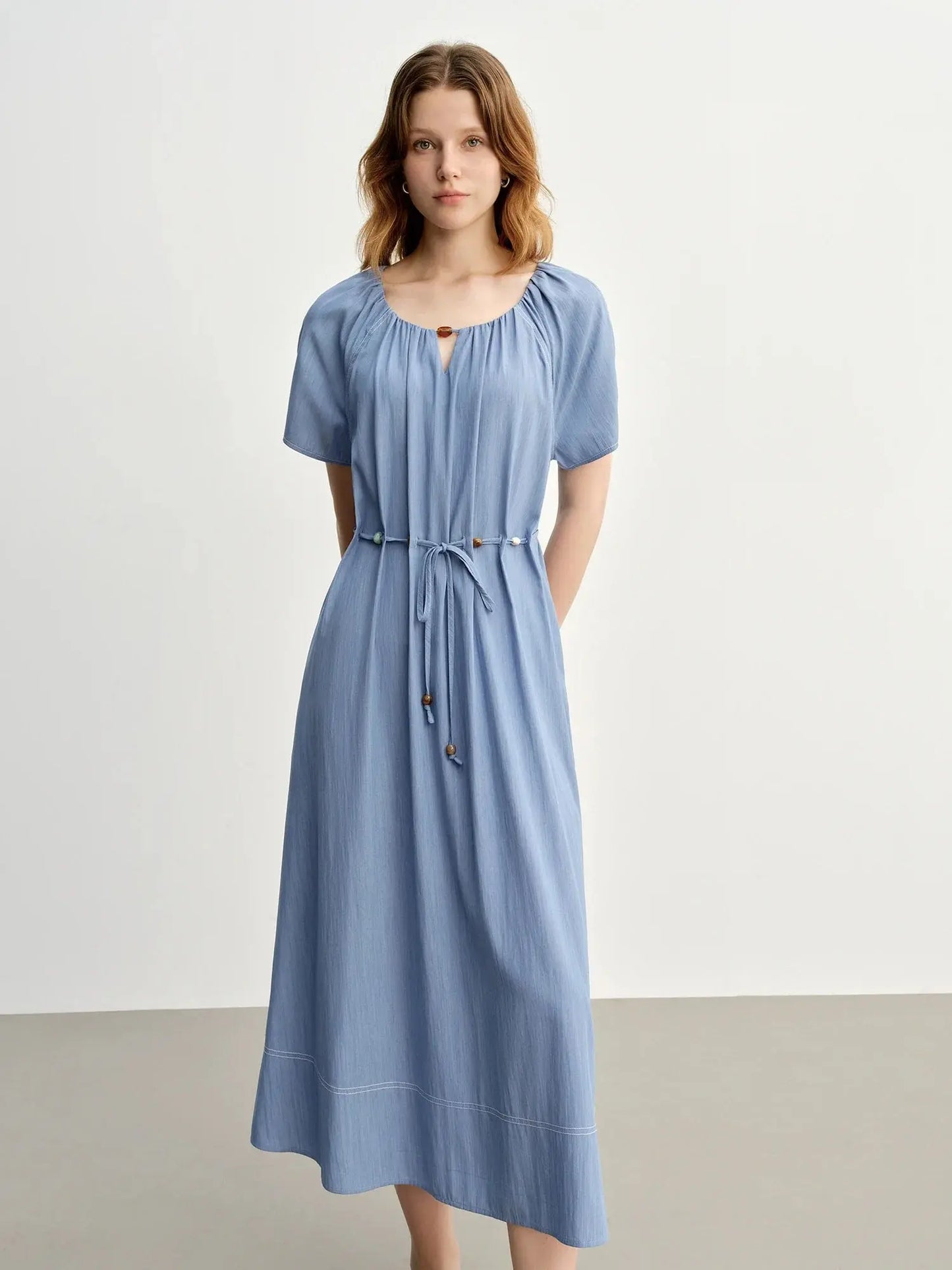 Summer Textured Pleat Dress