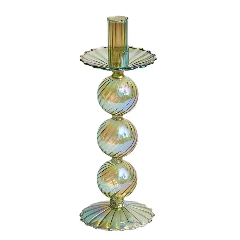 Floriddle Retro Candlesticks Taper Candle Holders Tall Candlesticks Decoration Party Glass Vase Home Decor Wedding Decoration